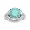Thumbnail Image 2 of Simulated Aquamarine Ring in Sterling Silver with Diamond Accents