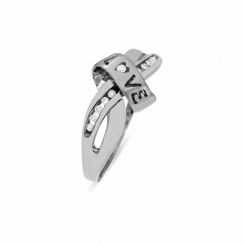 Main Image 2 of Diamond Accent "Love" Knot Ring in 10K White Gold