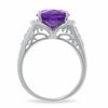 Thumbnail Image 4 of Simulated Alexandrite Ring in Sterling Silver with Diamond Accents