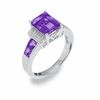 Thumbnail Image 1 of Amethyst Ring in Sterling Silver with Diamond Accents