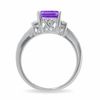 Thumbnail Image 4 of Amethyst Ring in Sterling Silver with Diamond Accents