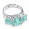 Thumbnail Image 2 of Simulated Aquamarine Three Stone Ring in Sterling Silver