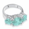 Thumbnail Image 3 of Simulated Aquamarine Three Stone Ring in Sterling Silver