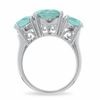 Thumbnail Image 4 of Simulated Aquamarine Three Stone Ring in Sterling Silver