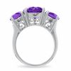 Thumbnail Image 4 of Simulated Alexandrite Three Stone Ring in Sterling Silver