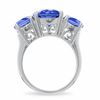 Thumbnail Image 4 of Simulated Tanzanite Three Stone Ring in Sterling Silver