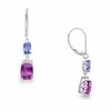Thumbnail Image 1 of Simulated Alexandrite and Tanzanite Earrings in Sterling Silver