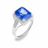 Thumbnail Image 1 of Simulated Tanzanite Ring in Sterling Silver with Diamond Accents