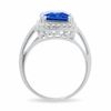 Thumbnail Image 4 of Simulated Tanzanite Ring in Sterling Silver with Diamond Accents