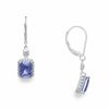 Thumbnail Image 1 of Simulated Tanzanite Earrings in Sterling Silver with Diamond Accents