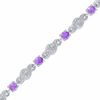 Thumbnail Image 1 of Simulated Alexandrite and Diamond Bracelet in Sterling Silver