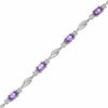 Thumbnail Image 1 of Simulated Alexandrite and Diamond Bracelet in Sterling Silver