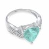 Thumbnail Image 3 of Simulated Aquamarine Ring in Sterling Silver with Lab-Created White Sapphire Accents