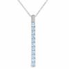 Thumbnail Image 1 of Blue Topaz Drop Pendant in Sterling Silver