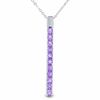 Thumbnail Image 1 of Amethyst Drop Pendant in Sterling Silver