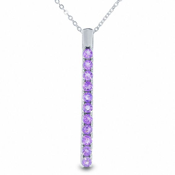 Amethyst Drop Pendant in Sterling Silver