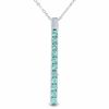 Thumbnail Image 1 of Simulated Aquamarine Drop Pendant in Sterling Silver