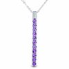 Thumbnail Image 1 of Simulated Alexandrite Drop Pendant in Sterling Silver