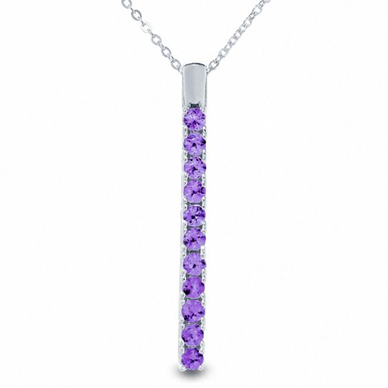 Simulated Alexandrite Drop Pendant in Sterling Silver