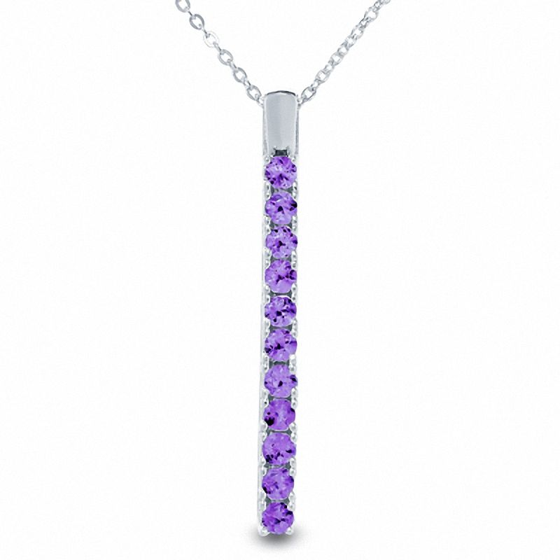 Simulated Alexandrite Drop Pendant in Sterling Silver Zales