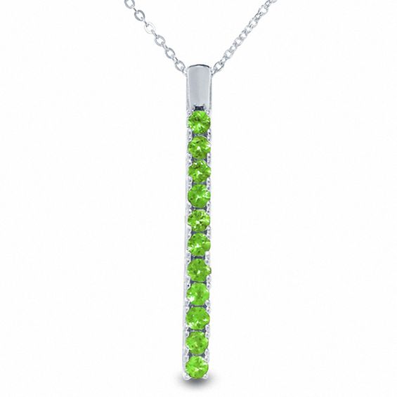Peridot Drop Pendant in Sterling Silver