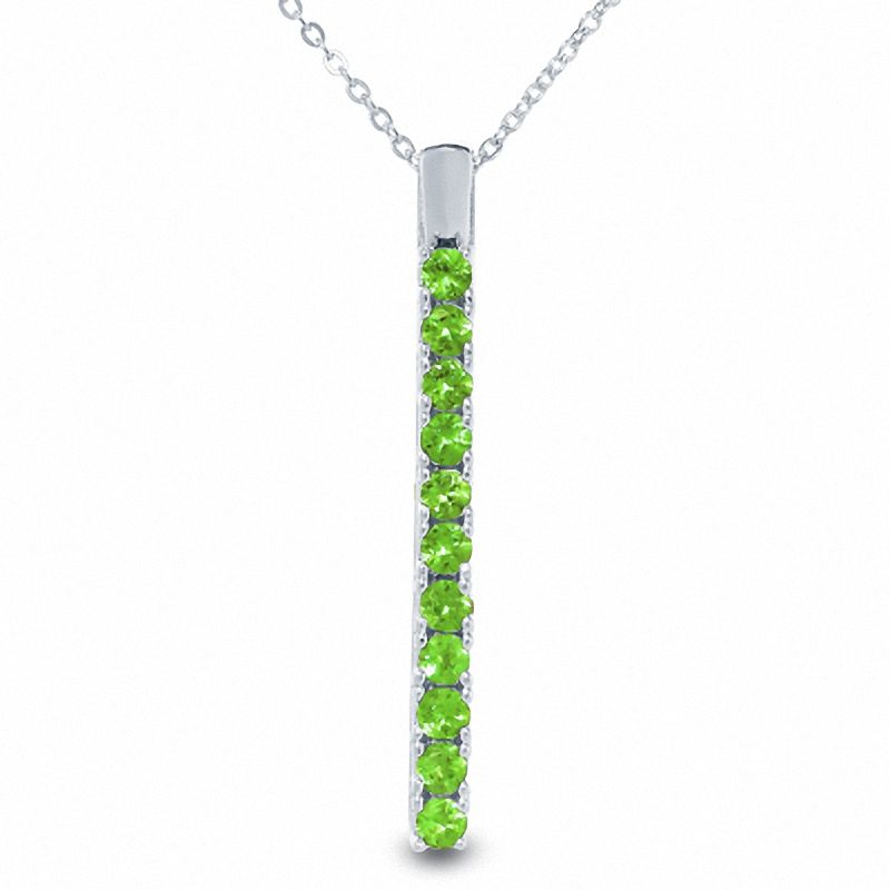 Main Image 1 of Peridot Drop Pendant in Sterling Silver