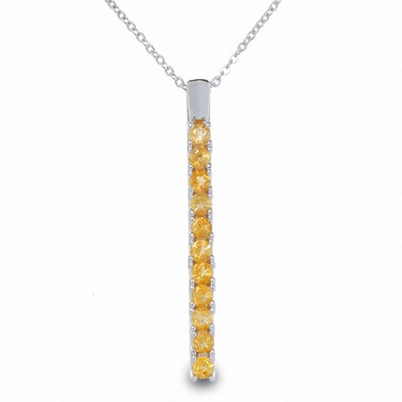 Citrine Drop Pendant in Sterling Silver