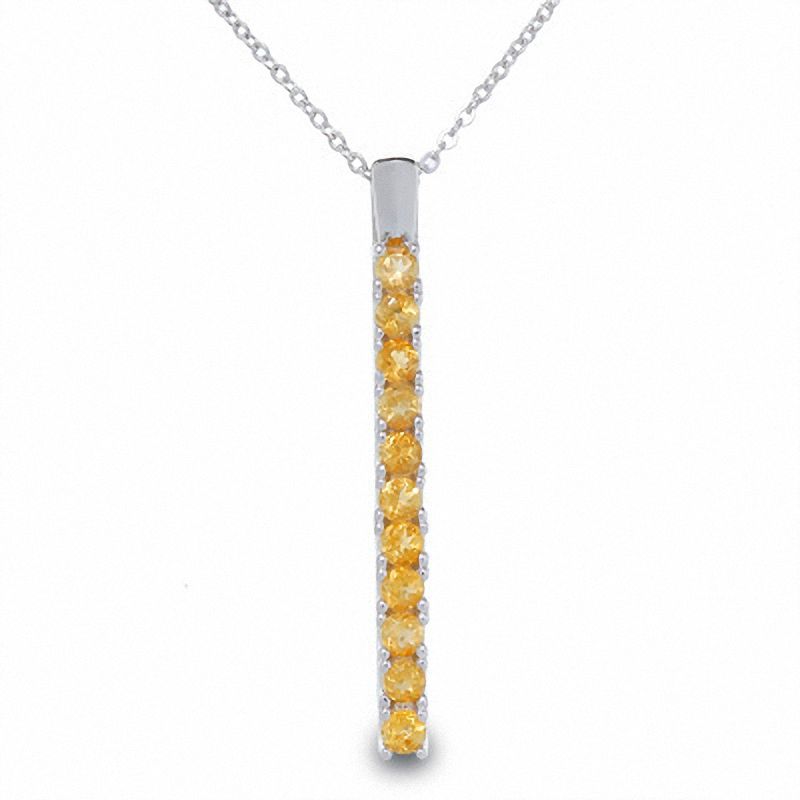 Main Image 1 of Citrine Drop Pendant in Sterling Silver