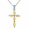 Thumbnail Image 1 of Citrine Cross Pendant in Sterling Silver