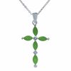 Thumbnail Image 0 of Emerald Cross Pendant in Sterling Silver