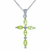 Thumbnail Image 1 of Peridot Cross Pendant in Sterling Silver