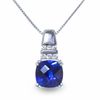 Thumbnail Image 1 of Lab-Created Blue and White Sapphire Pendant in Sterling Silver