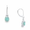 Thumbnail Image 1 of Simulated Aquamarine Earrings in Sterling Silver with Lab-Created White Sapphire Accents