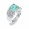 Thumbnail Image 2 of Simulated Aquamarine Ring in Sterling Silver with Lab-Created White Sapphire Accents