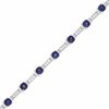 Thumbnail Image 1 of Lab-Created Blue and White Sapphire Station Bracelet in Sterling Silver