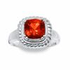 Thumbnail Image 1 of Lab-Created Padparadscha Blue Sapphire Ring in Sterling Silver