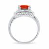 Thumbnail Image 4 of Lab-Created Padparadscha Blue Sapphire Ring in Sterling Silver