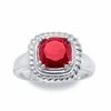 Thumbnail Image 1 of Cushion-Cut Garnet Ring in Sterling Silver