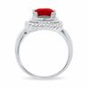 Thumbnail Image 4 of Cushion-Cut Garnet Ring in Sterling Silver