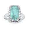 Thumbnail Image 1 of Cushion-Cut Simulated Aquamarine Ring in Sterling Silver