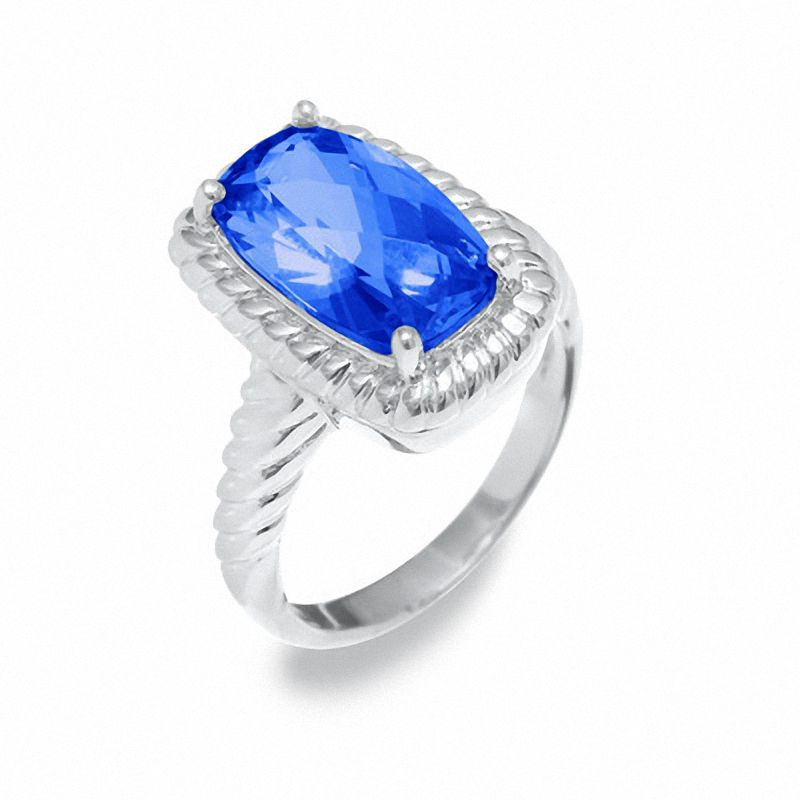 Main Image 1 of Simulated Tanzanite Ring in Sterling Silver