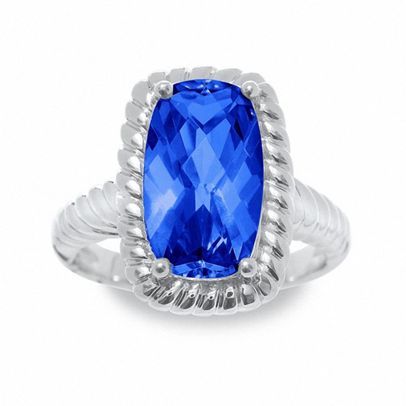 Main Image 2 of Simulated Tanzanite Ring in Sterling Silver