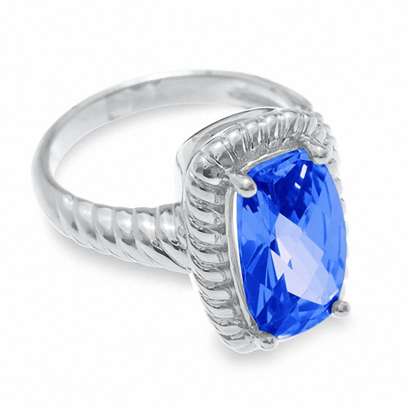 Simulated Tanzanite Ring in Sterling Silver