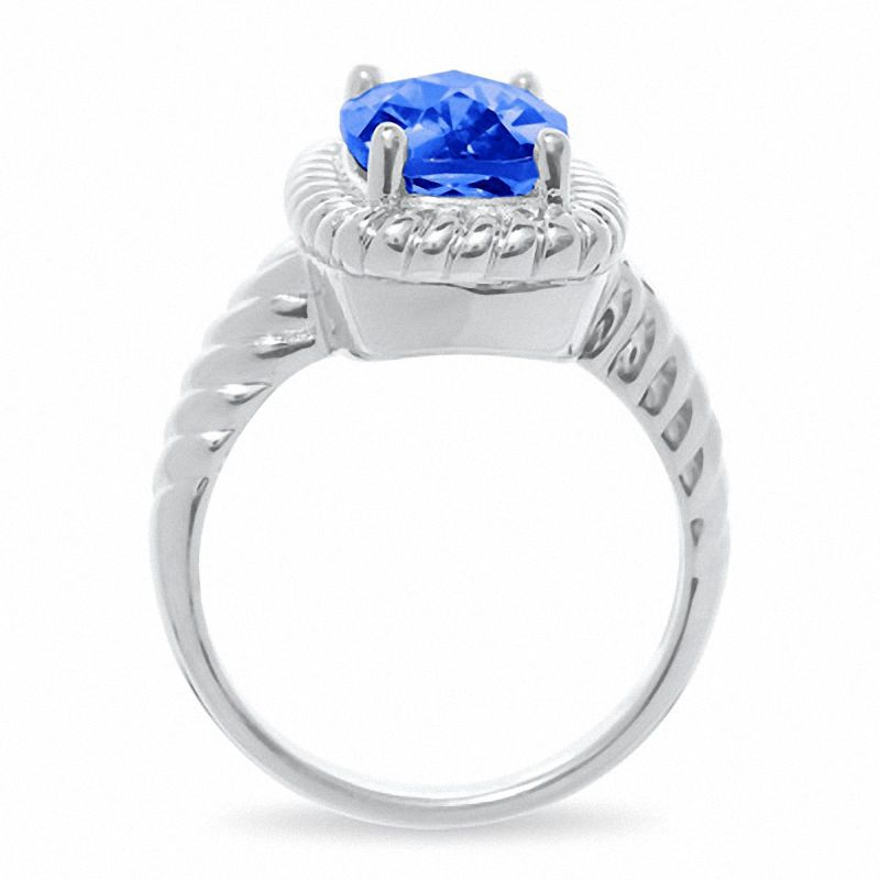 Simulated Tanzanite Ring in Sterling Silver