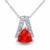 Thumbnail Image 1 of Lab-Created Padparadscha Sapphire and Diamond Pendant in Sterling Silver