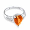 Thumbnail Image 3 of Lab-Created Padparadscha Blue Sapphire Ring in Sterling Silver with Diamond Accents