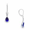 Thumbnail Image 1 of Lab-Created Blue Sapphire Earrings in Sterling Silver with Diamond Accents