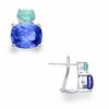 Thumbnail Image 1 of Simulated Tanzanite and Aquamarine Earrings in Sterling Silver
