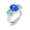 Thumbnail Image 0 of Simulated Tanzanite & Aquamarine Ring in Sterling Silver