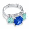 Thumbnail Image 2 of Simulated Tanzanite & Aquamarine Ring in Sterling Silver